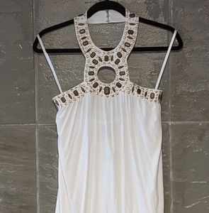 Boston Proper Strapless Embellished Halter Top